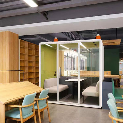 Portable Modular Office Pod with 4000K Natural Light and 4 Person Capacity for Modern Workspaces