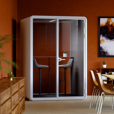 حجرة اجتماعات صوتية صامتة متوسطة الحجم مع 12 فولت-USB لمساحات عمل خاصة مزدوجة